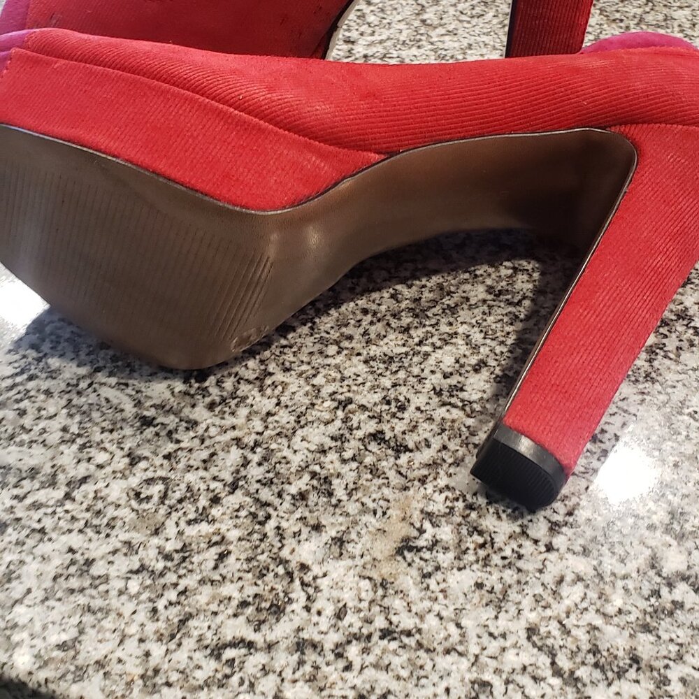 Bcbg Jodeci Raspberry Textured Suede Open-Toe Pla… - image 3